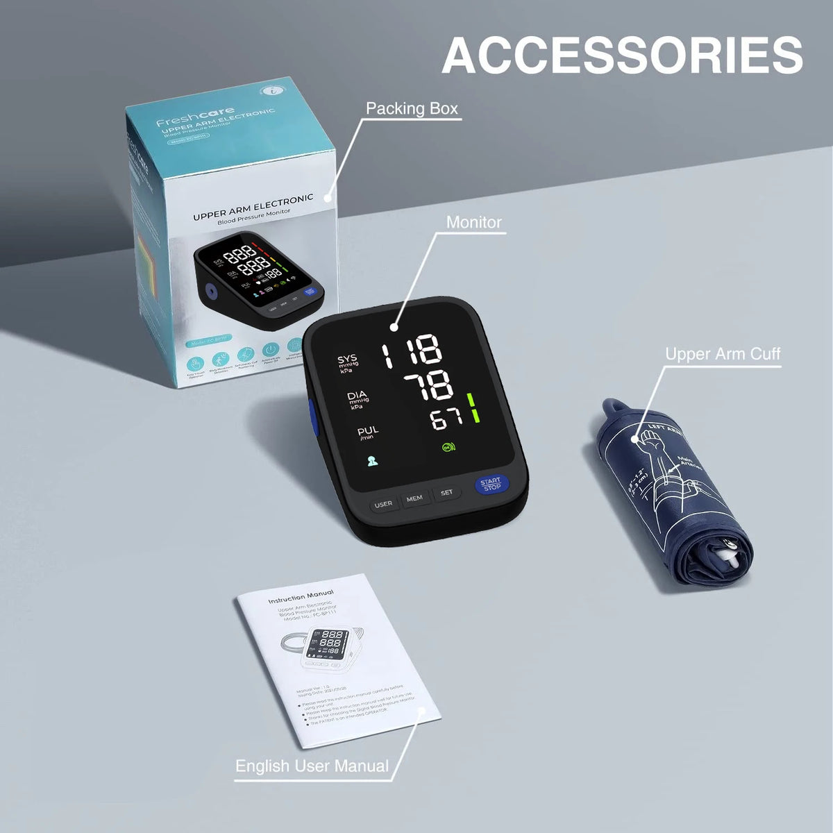 Blood Pressure Machine, Automatic Upper Arm Blood Pressure Monitor with 2x120 Readout, 4.5 Inch Backlit Large Screen Adjustable Large Cuff 9 to 17 Inches