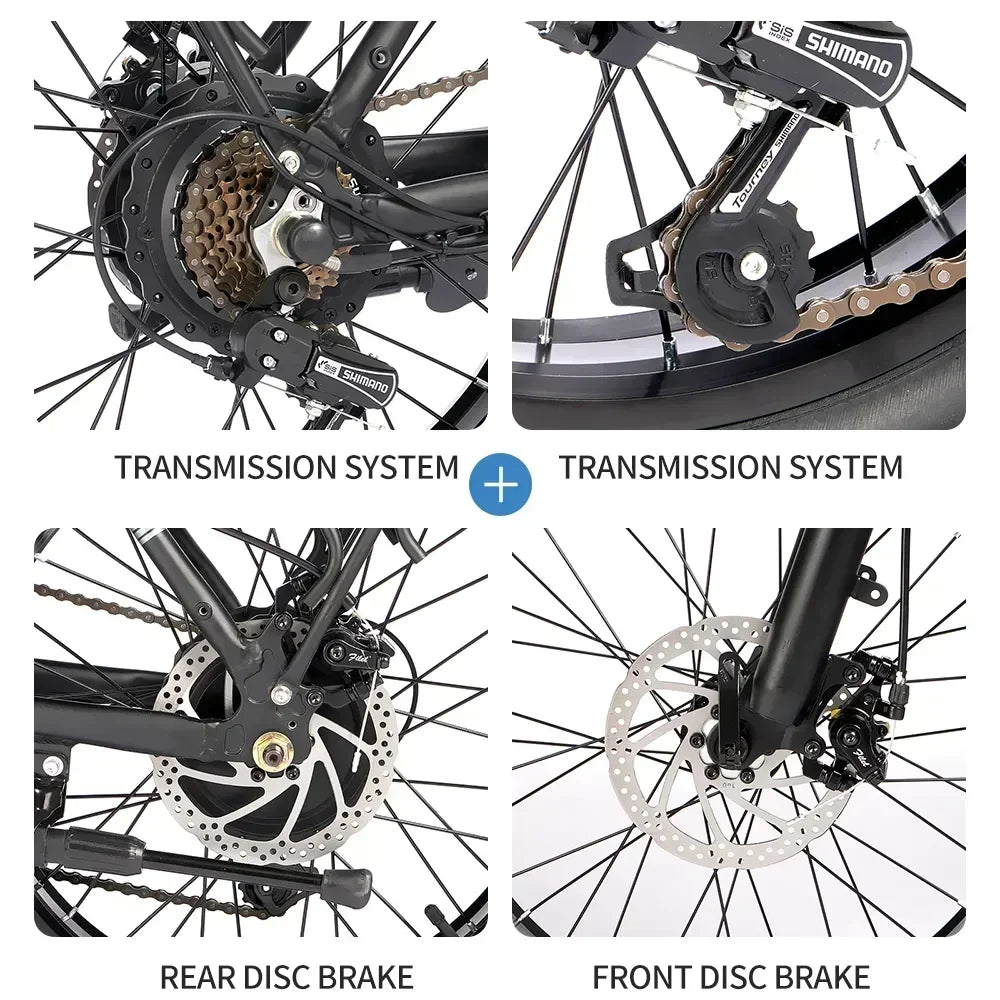 H20 PRO Electric bike dual motor 2000w 48v 23ah Electric bike 20 inch shock absorption mountain off-road Electric bike