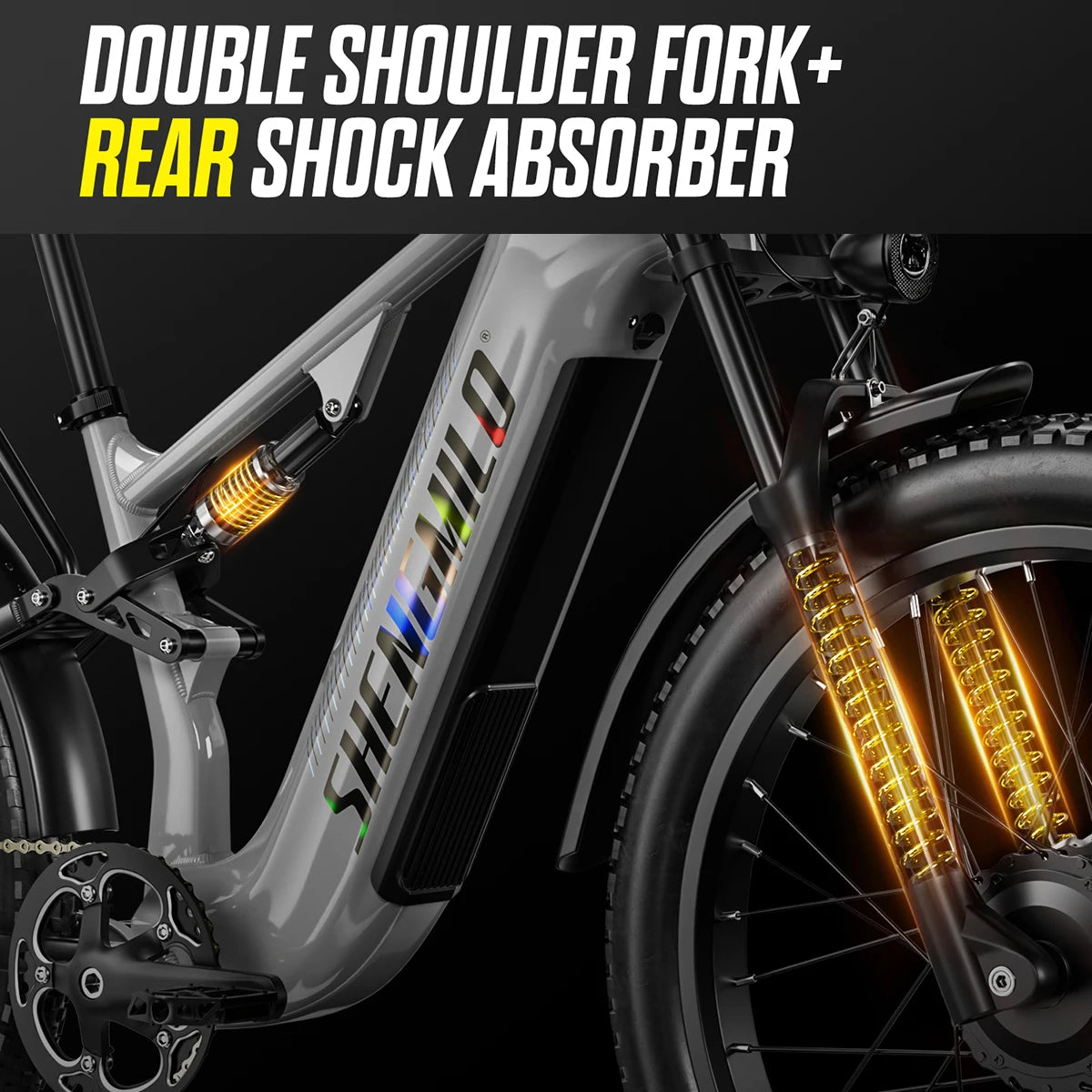 Shengmilo S600 26 inches adult electric mountain bike, 2000W dual motor ebike 7-speed electric bicycle,Fat Tire ebike17.5ah