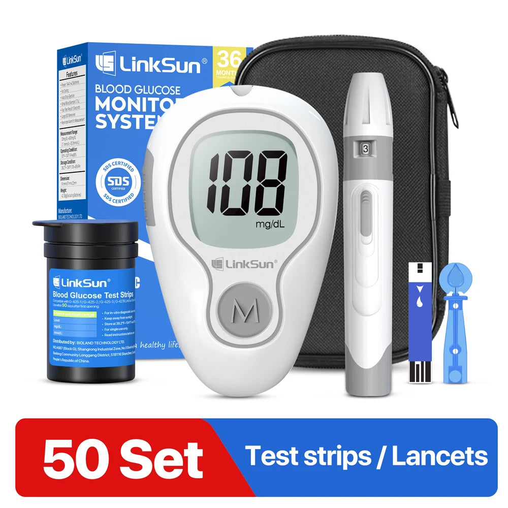 Blood Glucose Monitoring G-425-3 Diabetes Testing Machine Blood Sugar Meter Test Strips 5s Get Results Glucose Meter Complete