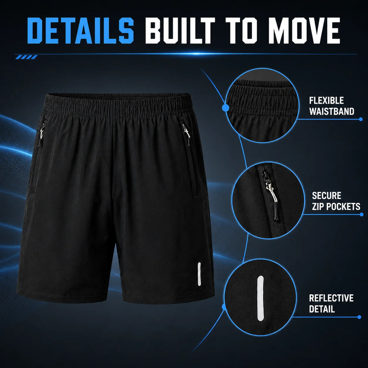 Quick-Dry Running Shorts for Men Breathable Lightweight Sports Shorts with Zipper Pockets for Gym Training Best 2026