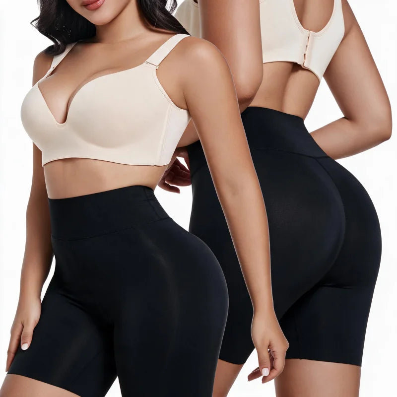 Women High Waist Seamless Shapewear Shorts Tummy Control Hip‑lifting Yoga Shorts Anti‑Chafing Slimming Underwear Sports Workout Short Pants
