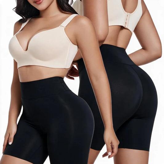 Women High Waist Seamless Shapewear Shorts Tummy Control Hip‑lifting Yoga Shorts Anti‑Chafing Slimming Underwear Sports Workout Short Pants