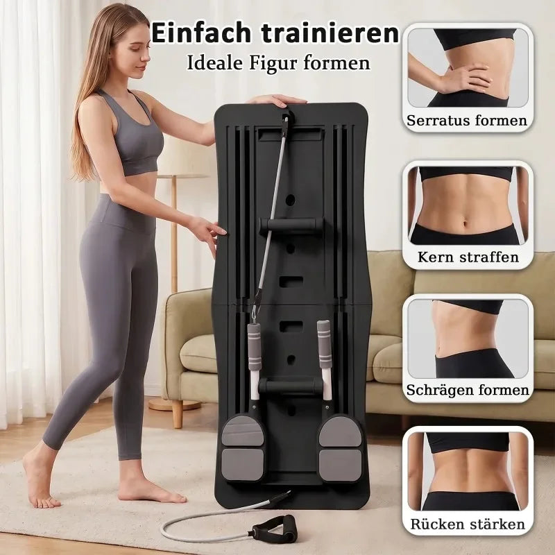 All Function Foldable Pilates Stabilizer Board, Lightweight Home Gym Exercise Equipment, Integrated Abdomen Core Workout Trainer, Full Body Abs Shaping Machine, 300 LBS Weight Bearing Balance Fitness Plate for Household Train
