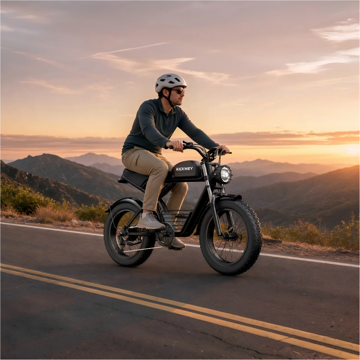 KICKWEY K7 Electric Bike, 3000W Off-Road Electric Bicycle, Full Suspension E-Bike, 20" Fat Tire All-Terrain Electric Dirt Bike