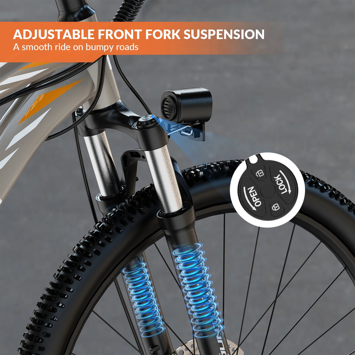 5TH WHEEL AB17 Electric Bike, 700W Peak Motor, 23Mph Max Speed, Color LCD Display, Front Suspension