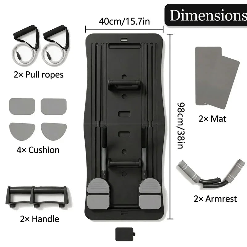 All Function Foldable Pilates Stabilizer Board, Lightweight Home Gym Exercise Equipment, Integrated Abdomen Core Workout Trainer, Full Body Abs Shaping Machine, 300 LBS Weight Bearing Balance Fitness Plate for Household Train