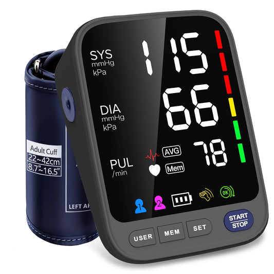 Blood Pressure Machine, Automatic Upper Arm Blood Pressure Monitor with 2x120 Readout, 4.5 Inch Backlit Large Screen Adjustable Large Cuff 9 to 17 Inches
