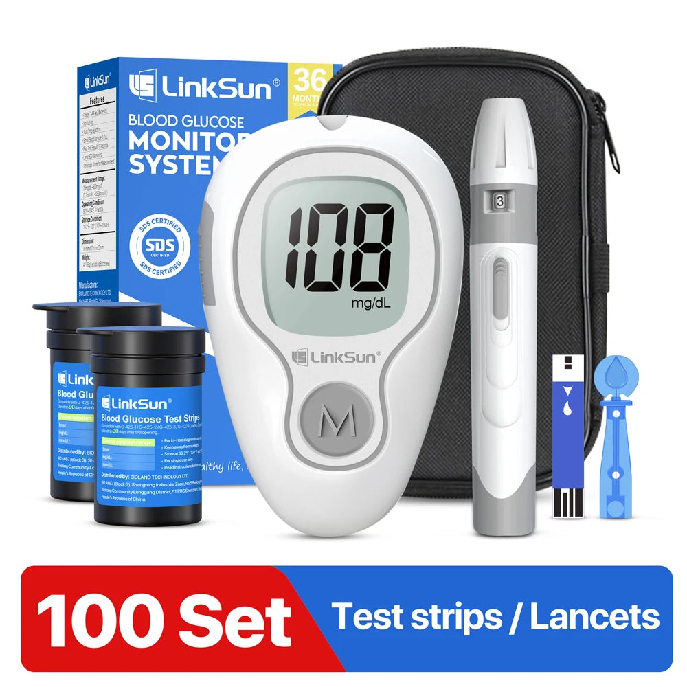 Blood Glucose Monitoring G-425-3 Diabetes Testing Machine Blood Sugar Meter Test Strips 5s Get Results Glucose Meter Complete