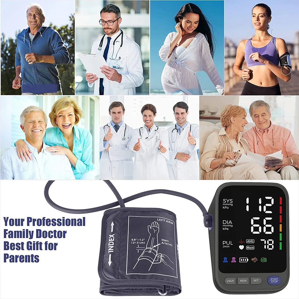 Blood Pressure Machine, Automatic Upper Arm Blood Pressure Monitor with 2x120 Readout, 4.5 Inch Backlit Large Screen Adjustable Large Cuff 9 to 17 Inches