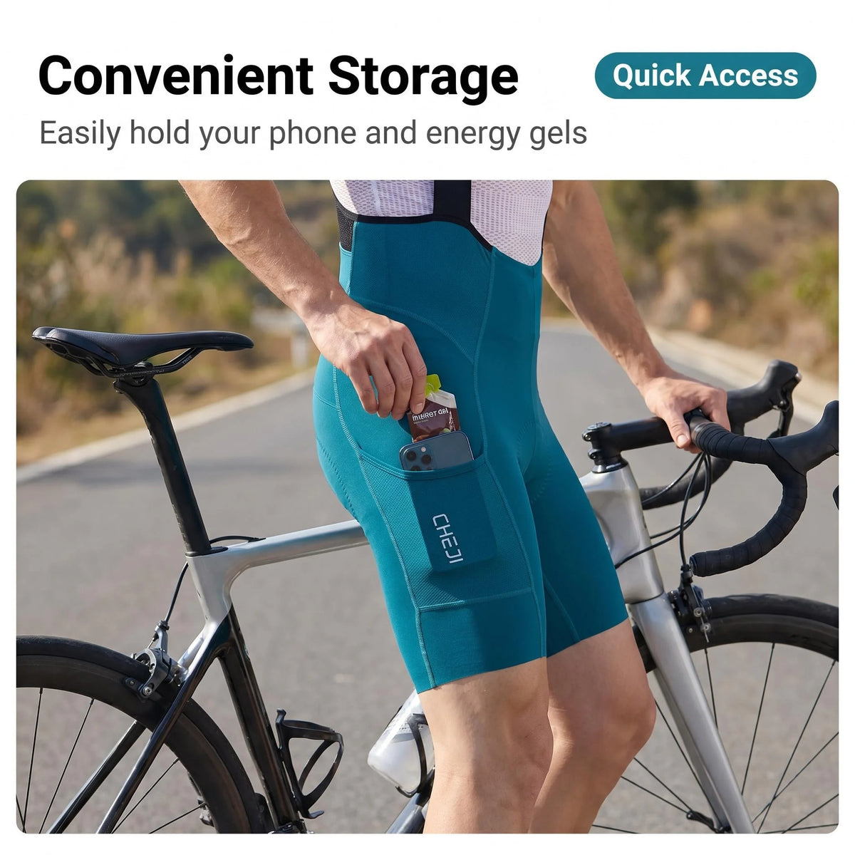 Cheji Men's Cycling Bib Shorts