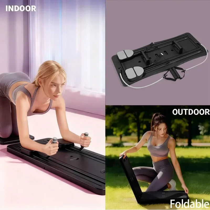 All Function Foldable Pilates Stabilizer Board, Lightweight Home Gym Exercise Equipment, Integrated Abdomen Core Workout Trainer, Full Body Abs Shaping Machine, 300 LBS Weight Bearing Balance Fitness Plate for Household Train