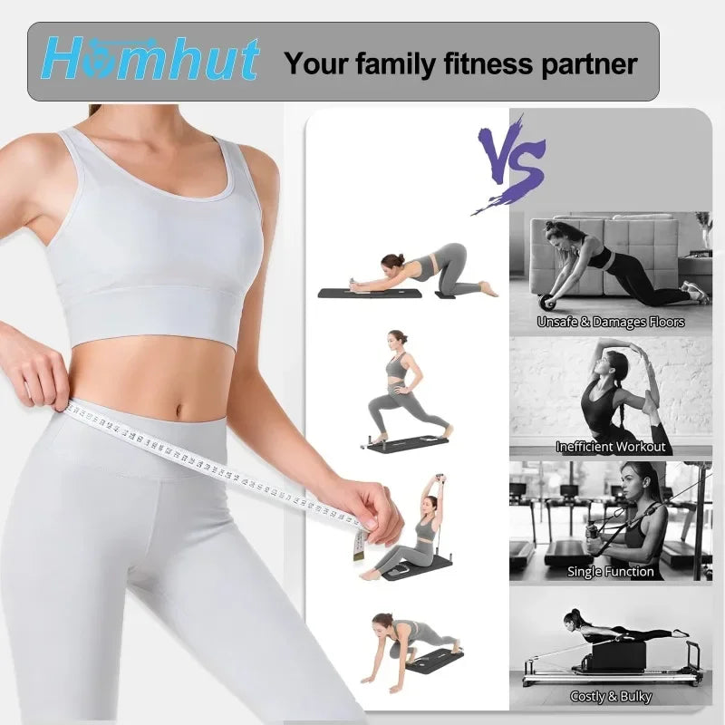 All Function Foldable Pilates Stabilizer Board, Lightweight Home Gym Exercise Equipment, Integrated Abdomen Core Workout Trainer, Full Body Abs Shaping Machine, 300 LBS Weight Bearing Balance Fitness Plate for Household Train