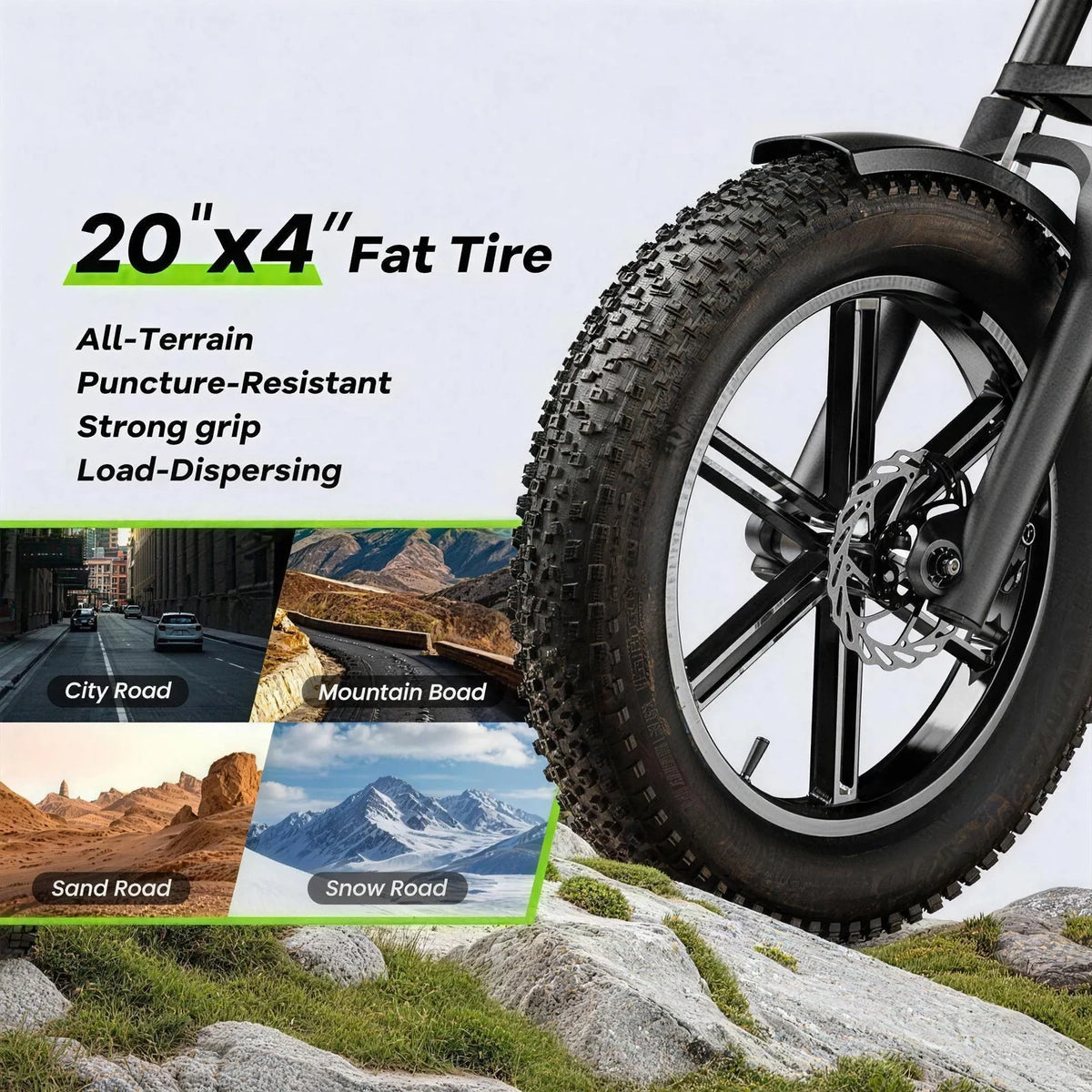 Cybervelo 1000W Adults Electric Dirt Bike 20 Inch Fat Tire All-Terrain E-Bike Max 30MPH 48V 20AH/30AH Large Removable Battery Off Road Ebike EK11