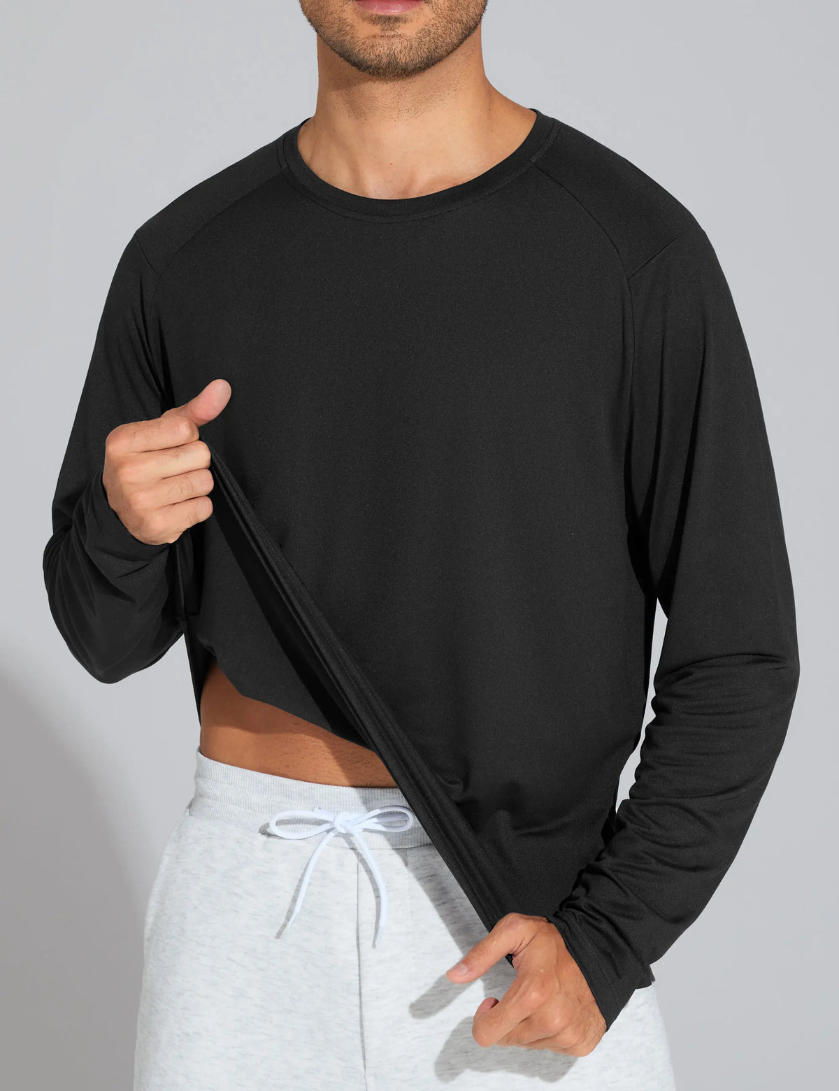 THE GYM PEOPLE Men's Long Sleeve Soft Workout Shirts UPF 50+ Fall Lightweight Athletic Pullover Tops for Hiking Running