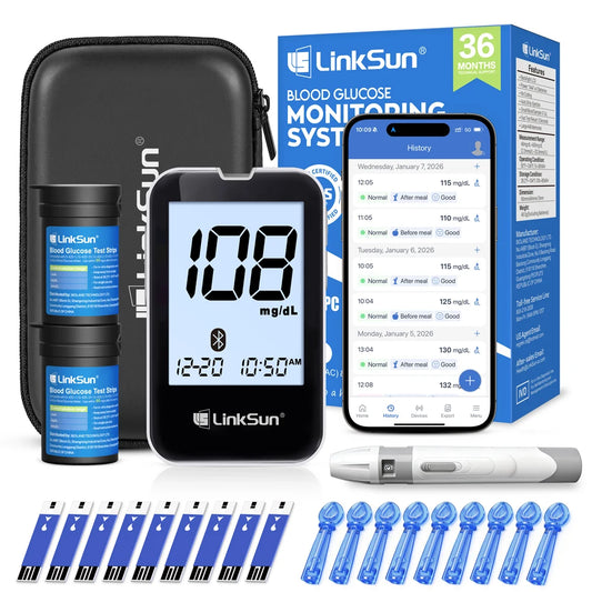 LinkSun G-427B Bluetooth Blood Glucose Meter Kit 50-100pcs Test Strip High Accuracy Large Display Diabetes Monitor Digital Meter
