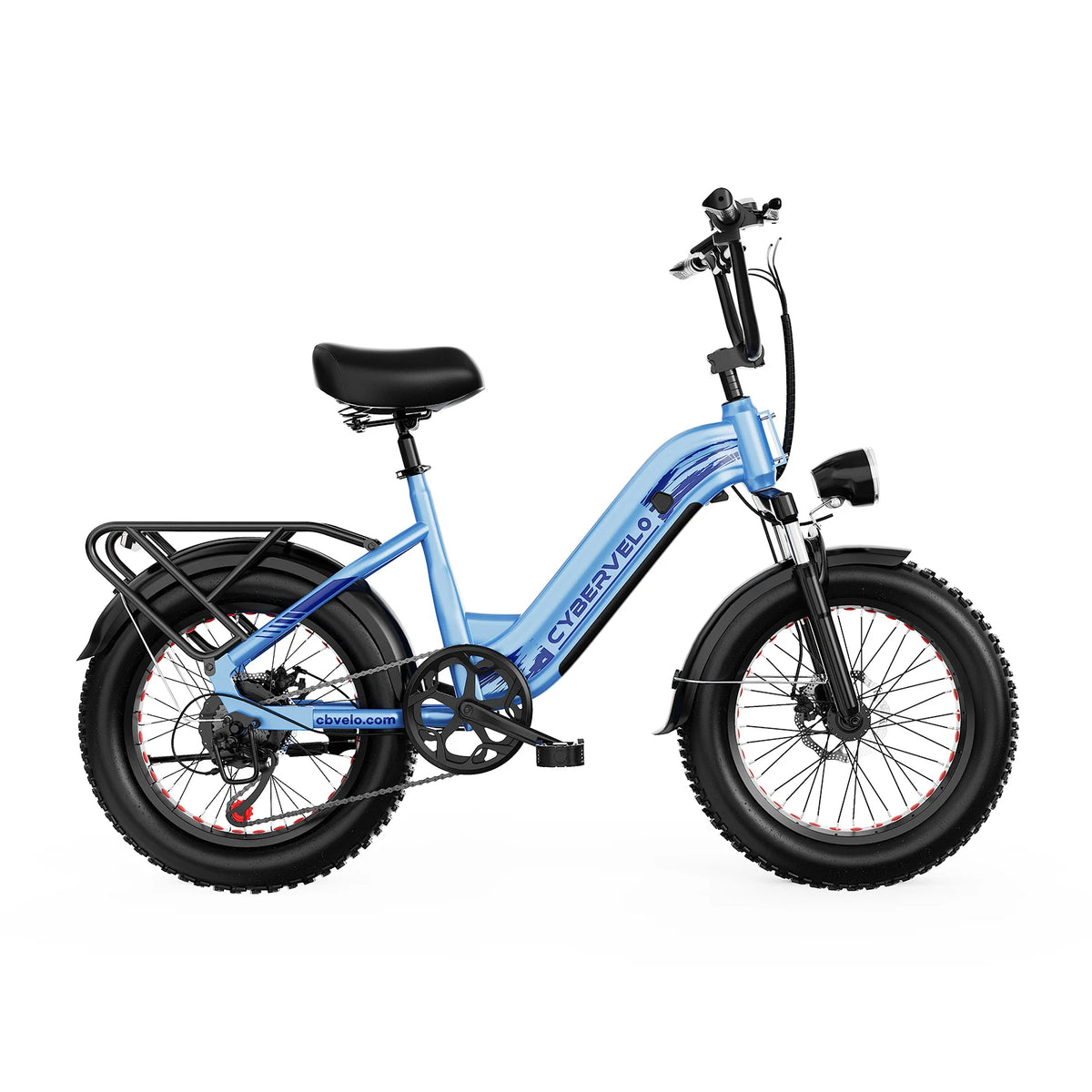Cybervelo 20" Step-Thru Commuter, 1500W Peak 20ah Battery 80 Miles Long Range E-bike, 7-Speed Shift Adult Electric Bike EK12 EK8