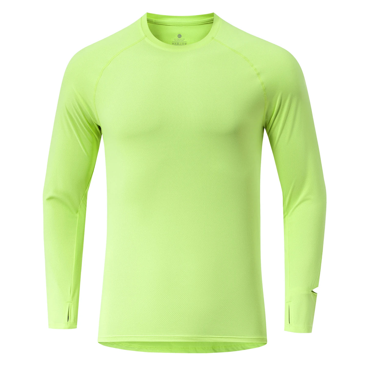 Mens Autumn Running T-Shirt Long Sleeve Anti-UV Workout Tops Shirts Training Shirt with Thumb Hole Anti-Static Cuff Quick Drying