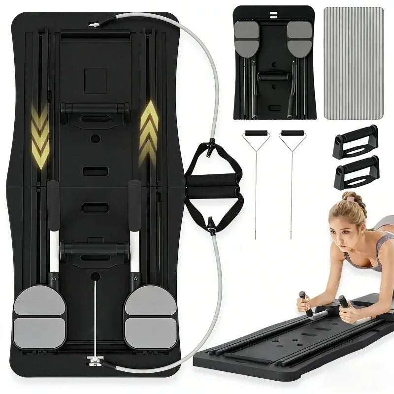 All Function Foldable Pilates Stabilizer Board, Lightweight Home Gym Exercise Equipment, Integrated Abdomen Core Workout Trainer, Full Body Abs Shaping Machine, 300 LBS Weight Bearing Balance Fitness Plate for Household Train