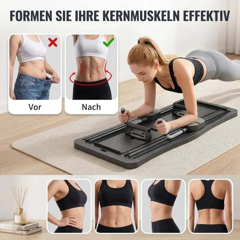 All Function Foldable Pilates Stabilizer Board, Lightweight Home Gym Exercise Equipment, Integrated Abdomen Core Workout Trainer, Full Body Abs Shaping Machine, 300 LBS Weight Bearing Balance Fitness Plate for Household Train
