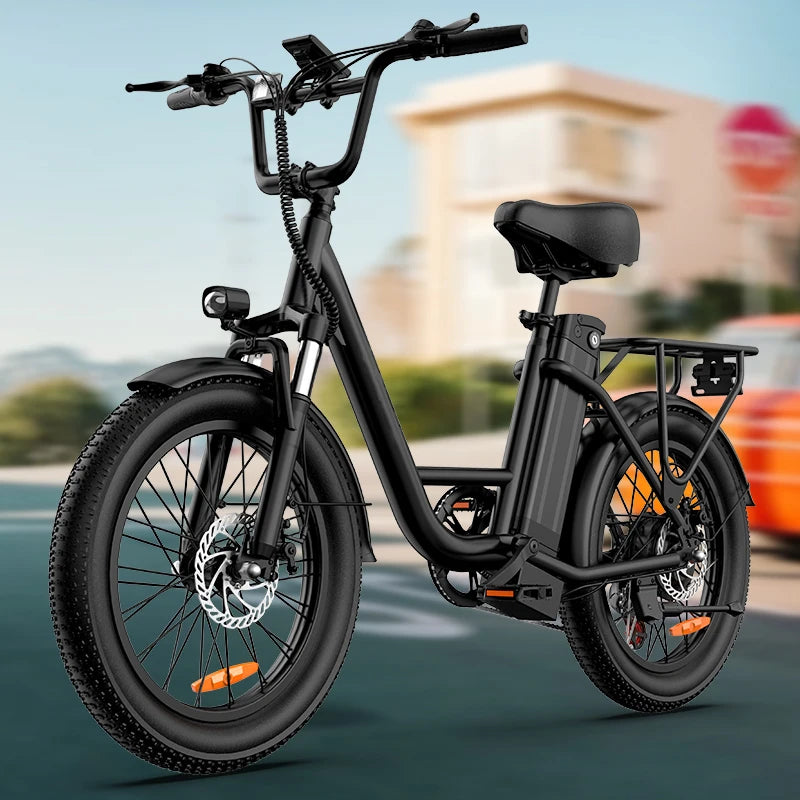 750W 20x3" Fat Tire Electric Bike 48V 13Ah Removable Battery 20MPH 7-Speed Gears Dual Disc Brakes Adult Moped for Off-Road City